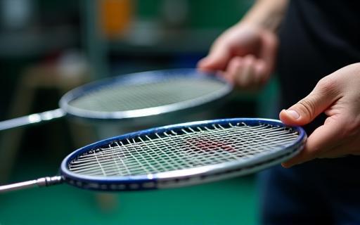 Racket being professionally strung