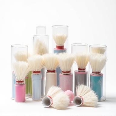 Tubes of feather and nylon shuttlecocks